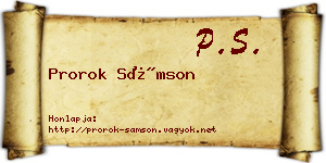Prorok Sámson névjegykártya